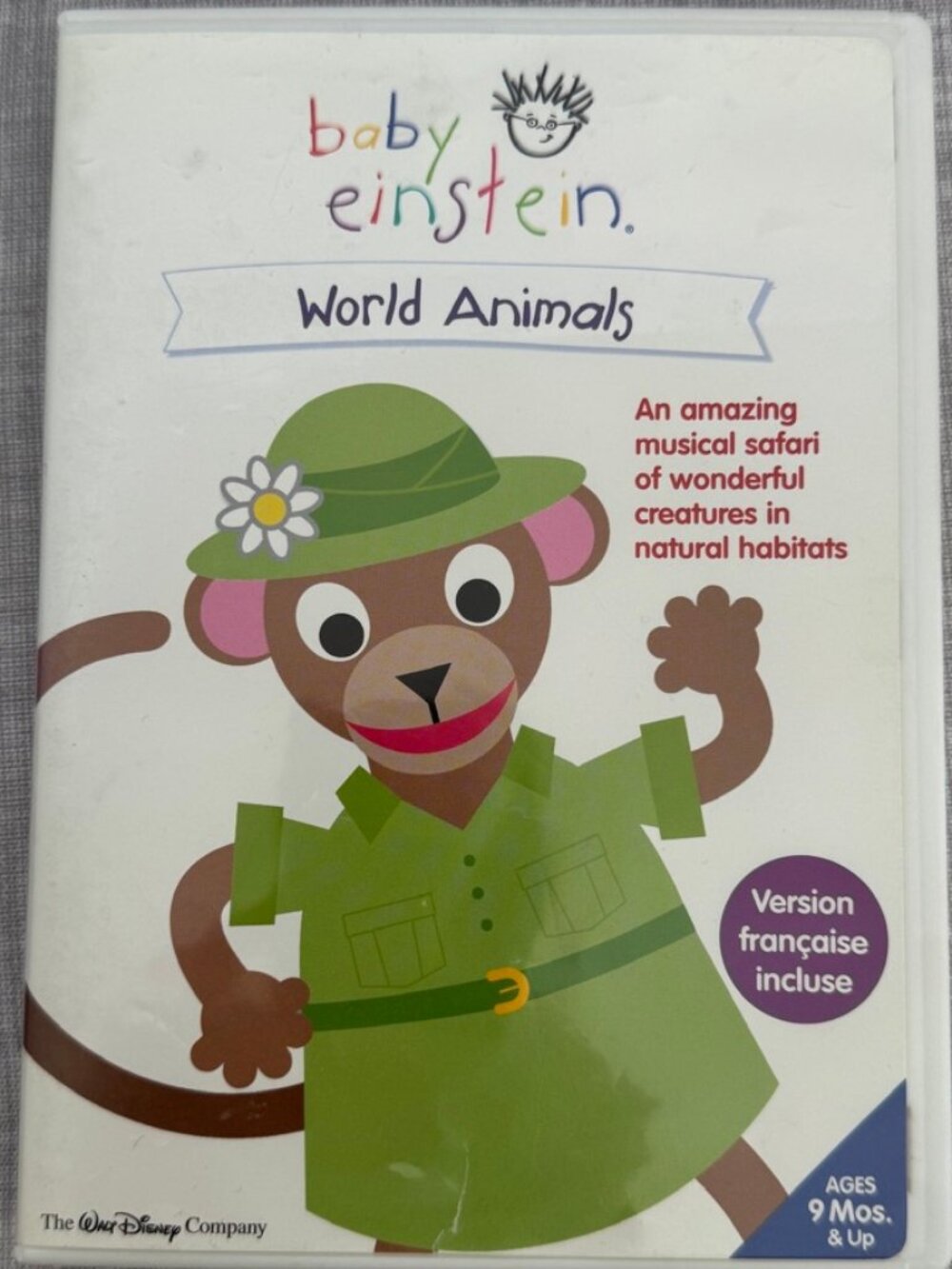 Baby Einstein DVD #8 WORLD ANIMALS Wildlife Jungle Ocean Español Français